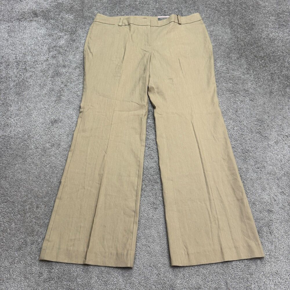 Ann Taylor Signature Boot Leg Trouser Dress Pants 14 Petite Brown Mid Rise NWT